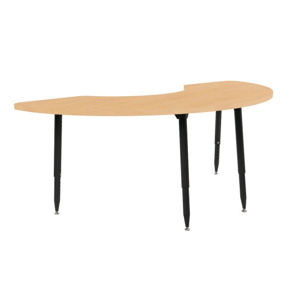 FDP Adapte 36" x 72" Half Moon Woodgrain Activity Table with Adjustable Tapered Legs 22" - 34" (FDP - 15655 - XXX) - SchoolOutlet