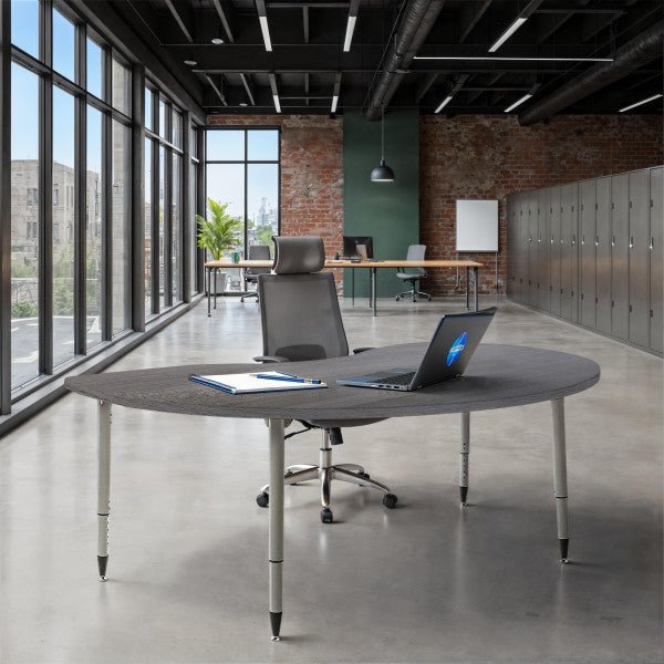 FDP Adapte 48" x 72" Kidney Woodgrain Activity Table with Adjustable Tapered Legs 22" - 34" (FDP - 15656 - XXX) - SchoolOutlet