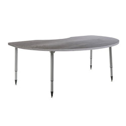 FDP Adapte 48" x 72" Kidney Woodgrain Activity Table with Adjustable Tapered Legs 22"-34" (FDP-15656-XXX)
