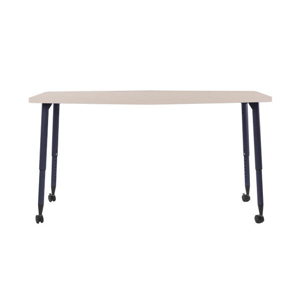 FDP Adapte 34" x 60" Long Hexagon Woodgrain Activity Table with Adjustable Tapered Legs 22" - 34" (FDP - 15657 - XXX) - SchoolOutlet