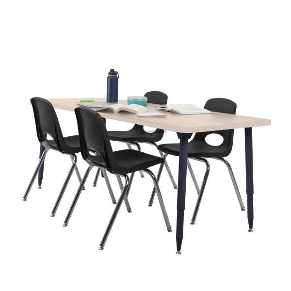 FDP Adapte 34" x 60" Long Hexagon Woodgrain Activity Table with Adjustable Tapered Legs 22" - 34" (FDP - 15657 - XXX) - SchoolOutlet