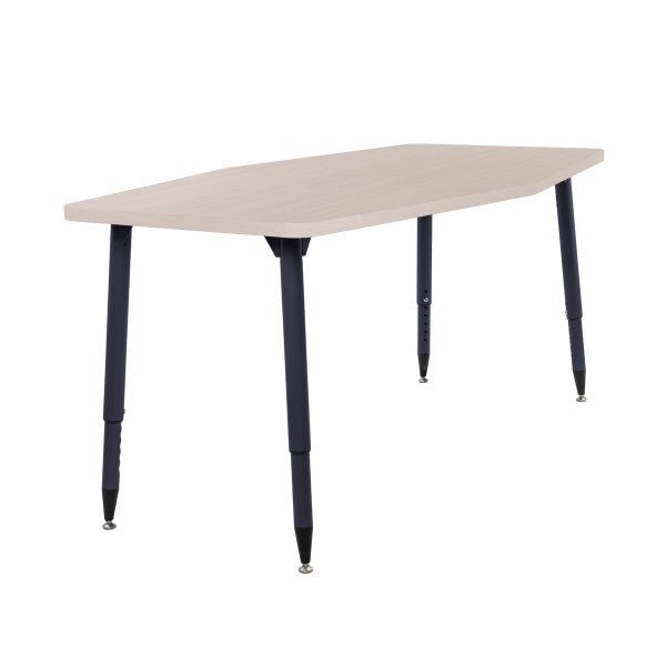 FDP Adapte 34" x 60" Long Hexagon Woodgrain Activity Table with Adjustable Tapered Legs 22" - 34" (FDP - 15657 - XXX) - SchoolOutlet