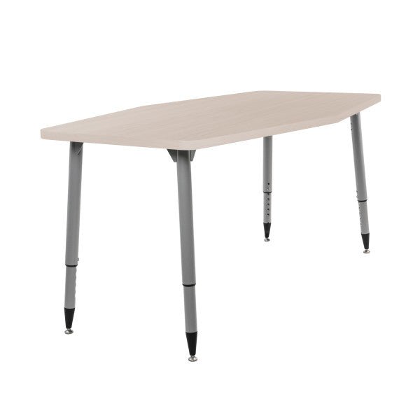 FDP Adapte 34" x 60" Long Hexagon Woodgrain Activity Table with Adjustable Tapered Legs 22" - 34" (FDP - 15657 - XXX) - SchoolOutlet