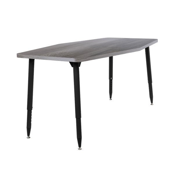 FDP Adapte 34" x 60" Long Hexagon Woodgrain Activity Table with Adjustable Tapered Legs 22" - 34" (FDP - 15657 - XXX) - SchoolOutlet