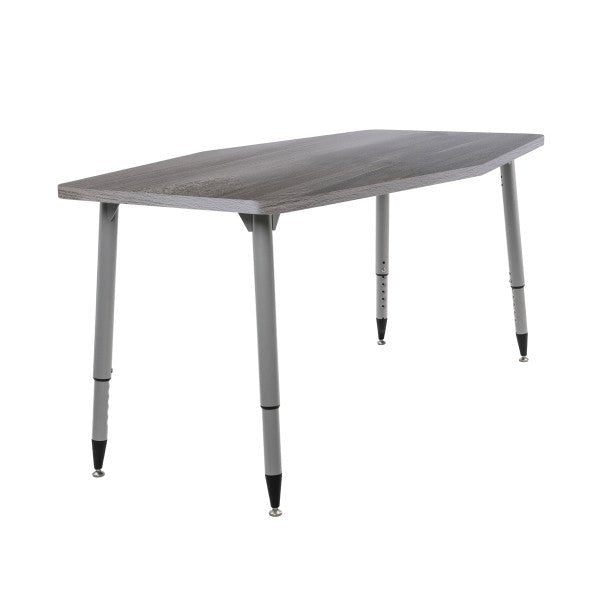 FDP Adapte 34" x 60" Long Hexagon Woodgrain Activity Table with Adjustable Tapered Legs 22" - 34" (FDP - 15657 - XXX) - SchoolOutlet