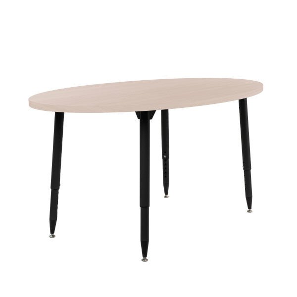 FDP Adapte 30" x 60" Oval Woodgrain Activity Table with Adjustable Tapered Legs 22" - 34" (FDP - 15658 - XXX) - SchoolOutlet