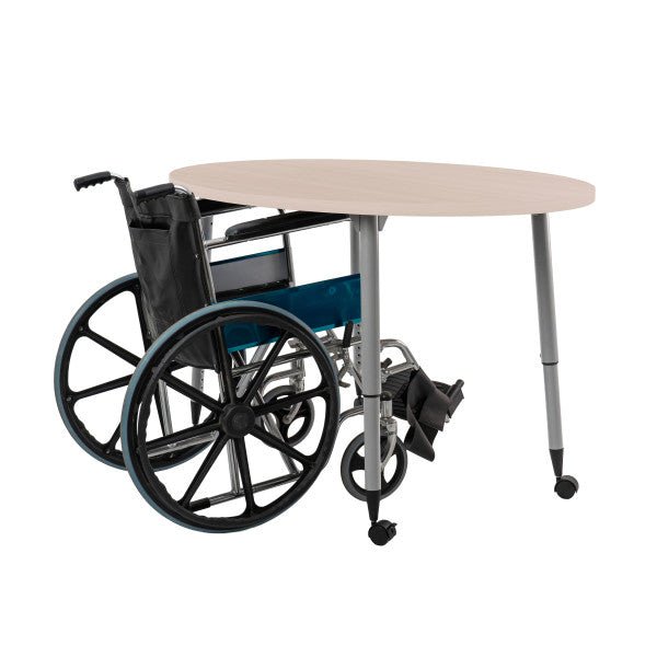 FDP Adapte 30" x 60" Oval Woodgrain Activity Table with Adjustable Tapered Legs 22" - 34" (FDP - 15658 - XXX) - SchoolOutlet