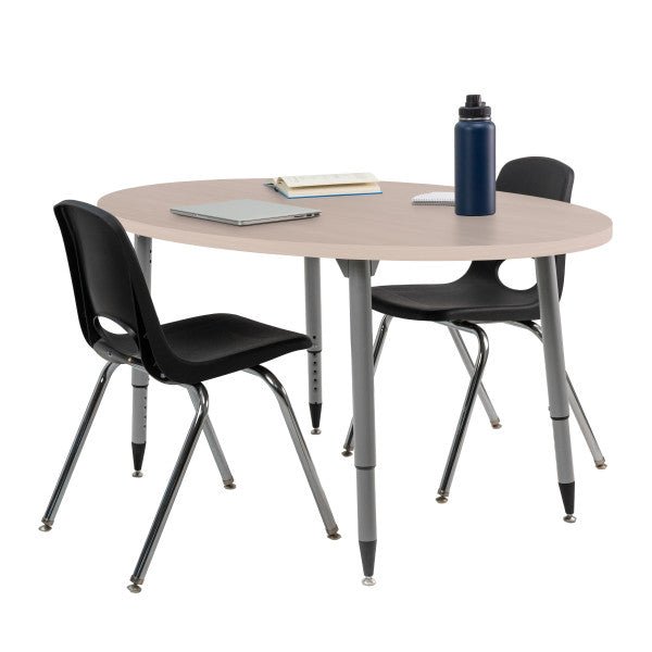 FDP Adapte 30" x 60" Oval Woodgrain Activity Table with Adjustable Tapered Legs 22" - 34" (FDP - 15658 - XXX) - SchoolOutlet