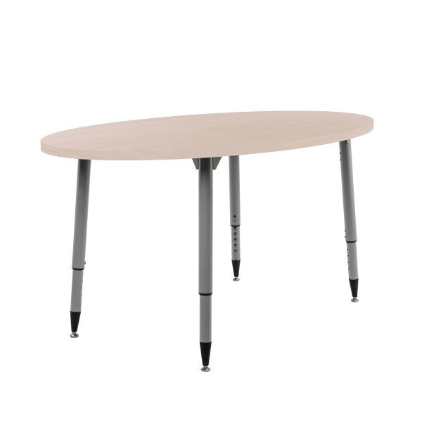 FDP Adapte 30" x 60" Oval Woodgrain Activity Table with Adjustable Tapered Legs 22" - 34" (FDP - 15658 - XXX) - SchoolOutlet
