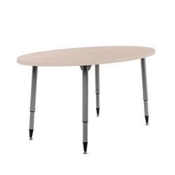 FDP Adapte 30" x 60" Oval Woodgrain Activity Table with Adjustable Tapered Legs 22"-34" (FDP-15658-XXX)