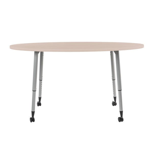 FDP Adapte 30" x 60" Oval Woodgrain Activity Table with Adjustable Tapered Legs 22" - 34" (FDP - 15658 - XXX) - SchoolOutlet
