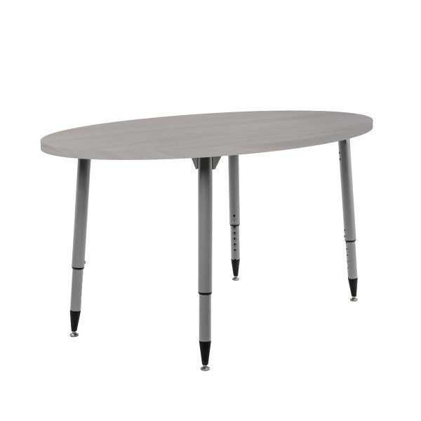FDP Adapte 30" x 60" Oval Woodgrain Activity Table with Adjustable Tapered Legs 22" - 34" (FDP - 15658 - XXX) - SchoolOutlet