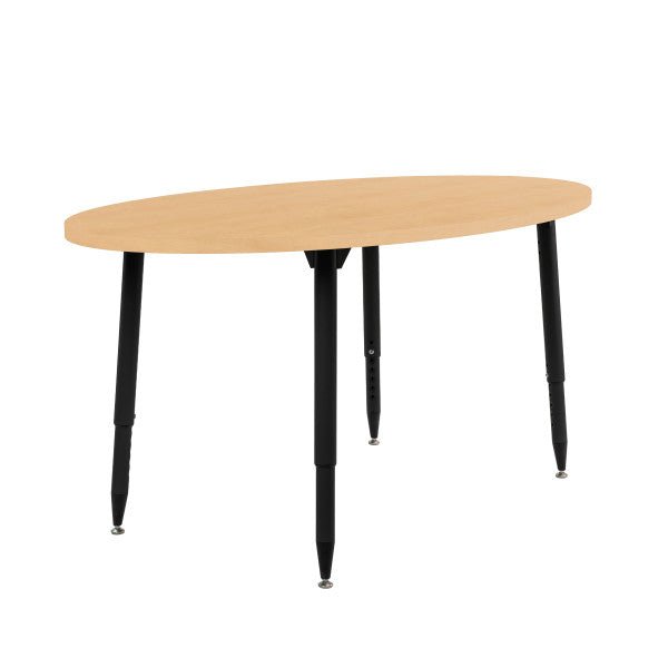 FDP Adapte 30" x 60" Oval Woodgrain Activity Table with Adjustable Tapered Legs 22" - 34" (FDP - 15658 - XXX) - SchoolOutlet