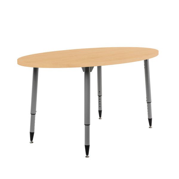 FDP Adapte 30" x 60" Oval Woodgrain Activity Table with Adjustable Tapered Legs 22" - 34" (FDP - 15658 - XXX) - SchoolOutlet