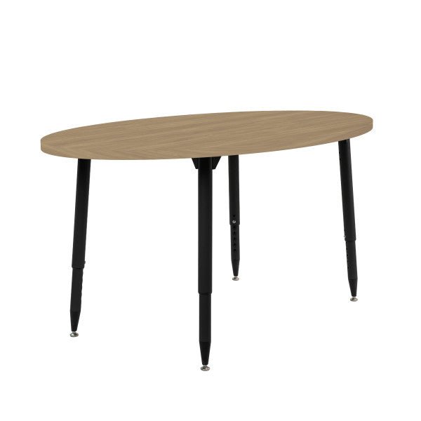FDP Adapte 30" x 60" Oval Woodgrain Activity Table with Adjustable Tapered Legs 22" - 34" (FDP - 15658 - XXX) - SchoolOutlet