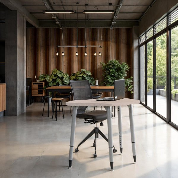 FDP Adapte 24" x 36" Petal Woodgrain Activity Table with Adjustable Tapered Legs 22" - 34" (FDP - 15659 - XXX) - SchoolOutlet