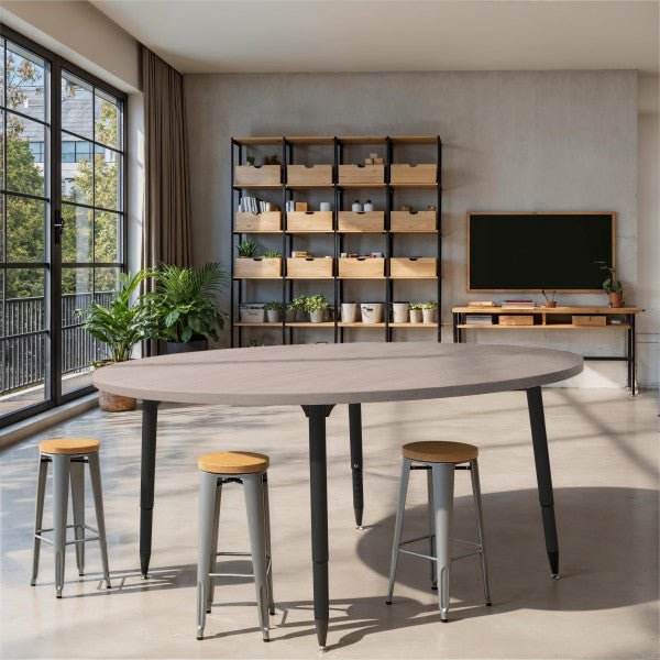 FDP Adapte 60" Round Woodgrain Activity Table with Adjustable Tapered Legs 22" - 34" (FDP - 15666 - XXX) - SchoolOutlet