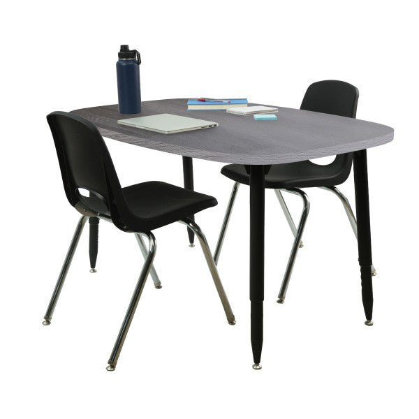 FDP Adapte 31" x 50" Rounded Rectangle Woodgrain Activity Table with Adjustable Tapered Legs 22" - 34" (FDP - 15667 - XXX) - SchoolOutlet