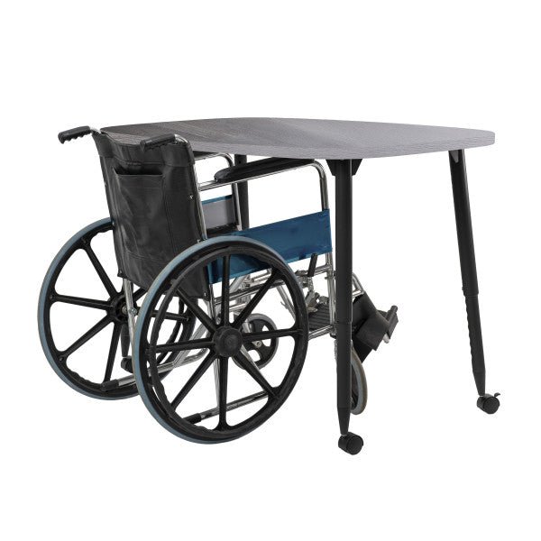 FDP Adapte 31" x 50" Rounded Rectangle Woodgrain Activity Table with Adjustable Tapered Legs 22" - 34" (FDP - 15667 - XXX) - SchoolOutlet