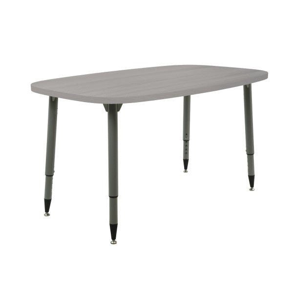 FDP Adapte 31" x 50" Rounded Rectangle Woodgrain Activity Table with Adjustable Tapered Legs 22" - 34" (FDP - 15667 - XXX) - SchoolOutlet