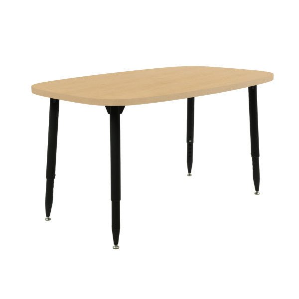 FDP Adapte 31" x 50" Rounded Rectangle Woodgrain Activity Table with Adjustable Tapered Legs 22" - 34" (FDP - 15667 - XXX) - SchoolOutlet