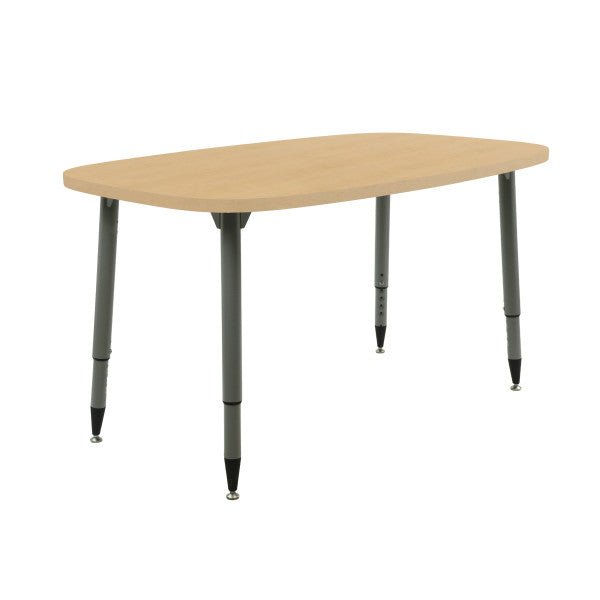 FDP Adapte 31" x 50" Rounded Rectangle Woodgrain Activity Table with Adjustable Tapered Legs 22" - 34" (FDP - 15667 - XXX) - SchoolOutlet