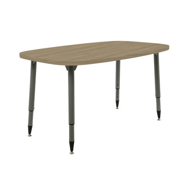 FDP Adapte 31" x 50" Rounded Rectangle Woodgrain Activity Table with Adjustable Tapered Legs 22" - 34" (FDP - 15667 - XXX) - SchoolOutlet
