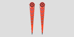 Fisher Athletic Pro Football Chain Set 8' Padded Galvanized Steel Poles Set of 2 - Orange (FIS-3005OR)