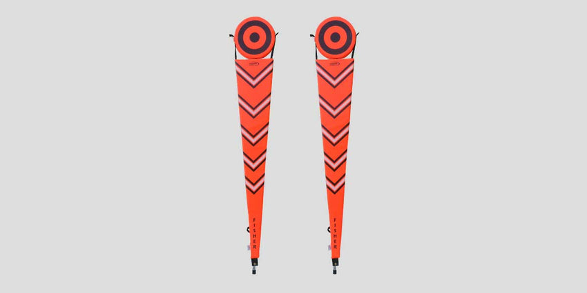 Fisher Athletic Pro Football Chain Set 8' Padded Galvanized Steel Poles Set of 2 - Orange (FIS - 3005OR) - SchoolOutlet