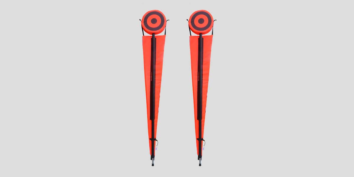 Fisher Athletic Pro Football Chain Set 8' Padded Galvanized Steel Poles Set of 2 - Orange (FIS - 3005OR) - SchoolOutlet
