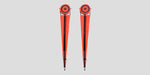 Fisher Athletic Pro Football Chain Set 8' Padded Galvanized Steel Poles Set of 2 - Orange (FIS - 3005OR) - SchoolOutlet