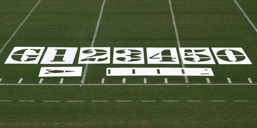 Fisher Deluxe Field Marking Stencil Set 8' x 4' LPDE Plastic with 6' Numbers (FIS - 4600DLX) - SchoolOutlet