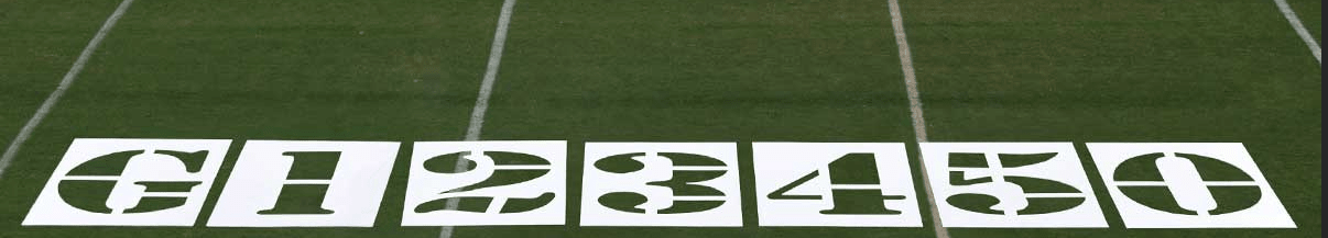 Fisher Field Marking Stencil Set 8' x 4' LPDE Plastic with 6' Numbers (FIS - 4600STD) - SchoolOutlet