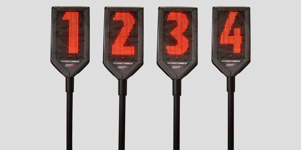 Fisher Athletic Electronic Down Marker LED Display Rechargeable 13" Numbers Football Sideline Marker (FIS - 50XX13) - SchoolOutlet