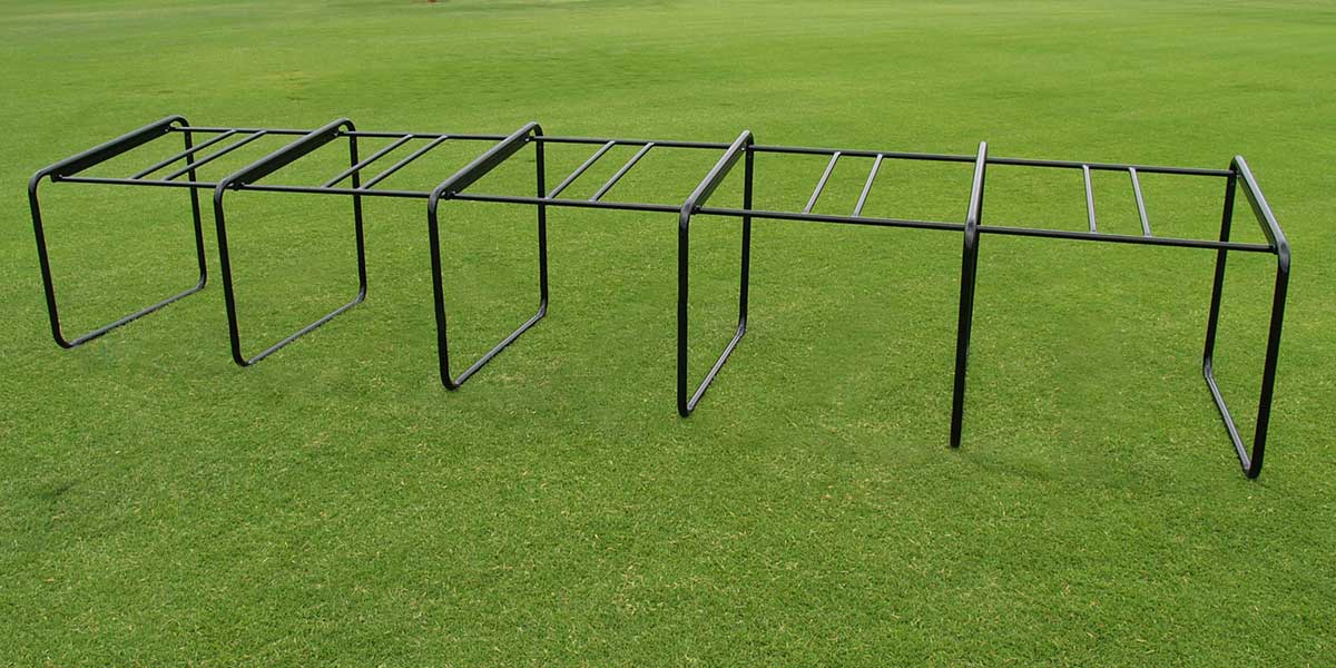 Fisher Football Training Six Man Chute Heavy Duty Expandable Design Double Head Guard 24' W x 4' H x 5' D (FIS - 9636) - SchoolOutlet