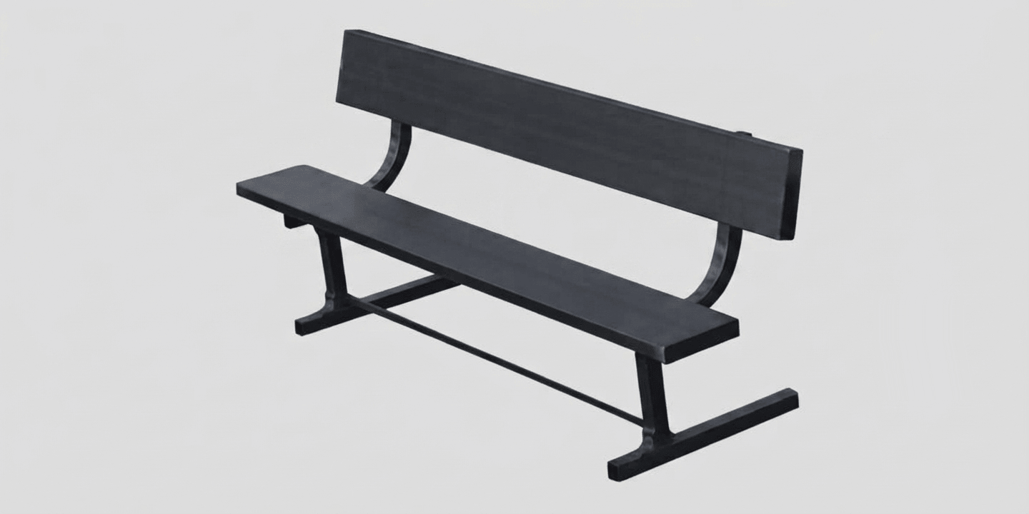 Fisher Aluminum Team Bench with Backrest 7.5' Powder Coated Non-Skid Planks (FIS-AB75BPC) - SchoolOutlet