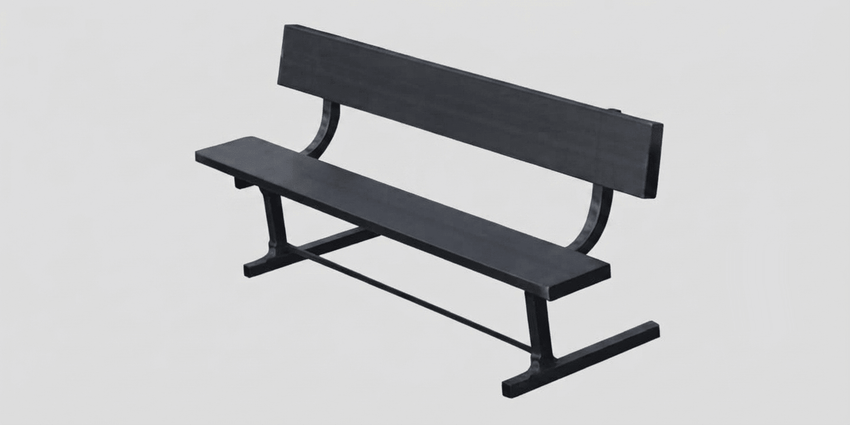 Fisher Aluminum Team Bench with Backrest 7.5' Powder Coated Non-Skid Planks (FIS-AB75BPC) - SchoolOutlet