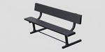 Fisher Aluminum Team Bench with Backrest 7.5' Powder Coated Non-Skid Planks (FIS-AB75BPC) - SchoolOutlet