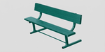 Fisher Aluminum Team Bench with Backrest 7.5' Powder Coated Non-Skid Planks (FIS-AB75BPC) - SchoolOutlet