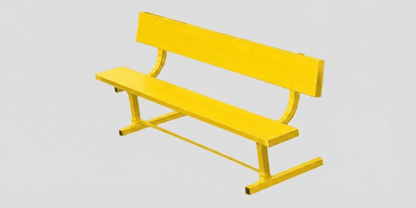 Fisher Aluminum Team Bench with Backrest 7.5' Powder Coated Non-Skid Planks (FIS-AB75BPC) - SchoolOutlet
