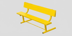 Fisher Aluminum Team Bench with Backrest 7.5' Powder Coated Non-Skid Planks (FIS-AB75BPC) - SchoolOutlet