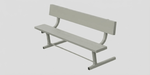 Fisher Aluminum Team Bench with Backrest 7.5' Powder Coated Non-Skid Planks (FIS-AB75BPC) - SchoolOutlet