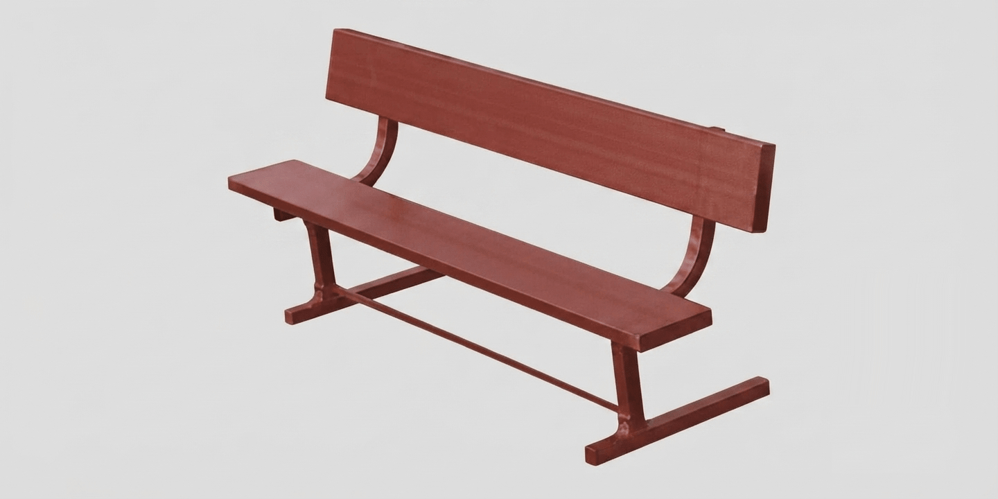 Fisher Aluminum Team Bench with Backrest 7.5' Powder Coated Non-Skid Planks (FIS-AB75BPC) - SchoolOutlet