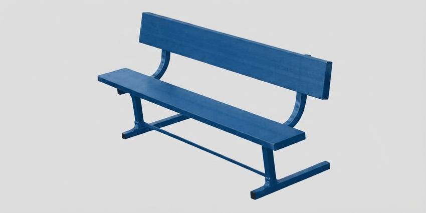 Fisher Aluminum Team Bench with Backrest 7.5' Powder Coated Non-Skid Planks (FIS-AB75BPC) - SchoolOutlet