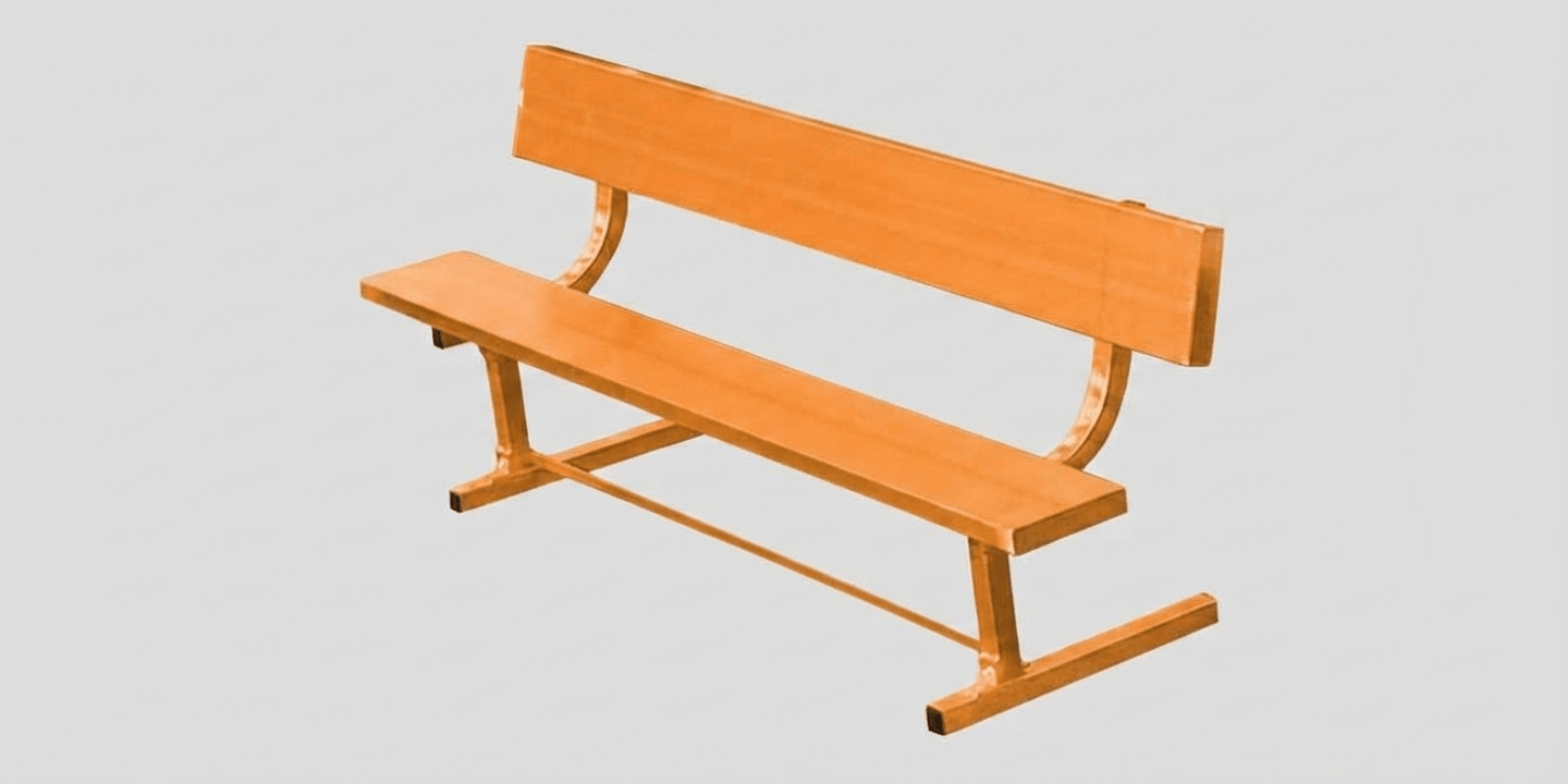 Fisher Aluminum Team Bench with Backrest 7.5' Powder Coated Non-Skid Planks (FIS-AB75BPC) - SchoolOutlet