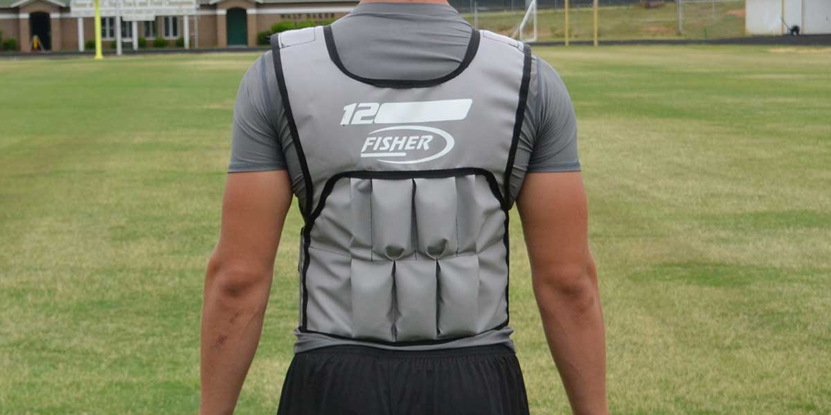 Fisher Football Weighted Vest 12 lb Adjustable Training Vest One Size Fits All (FIS - AGVEST12) - SchoolOutlet