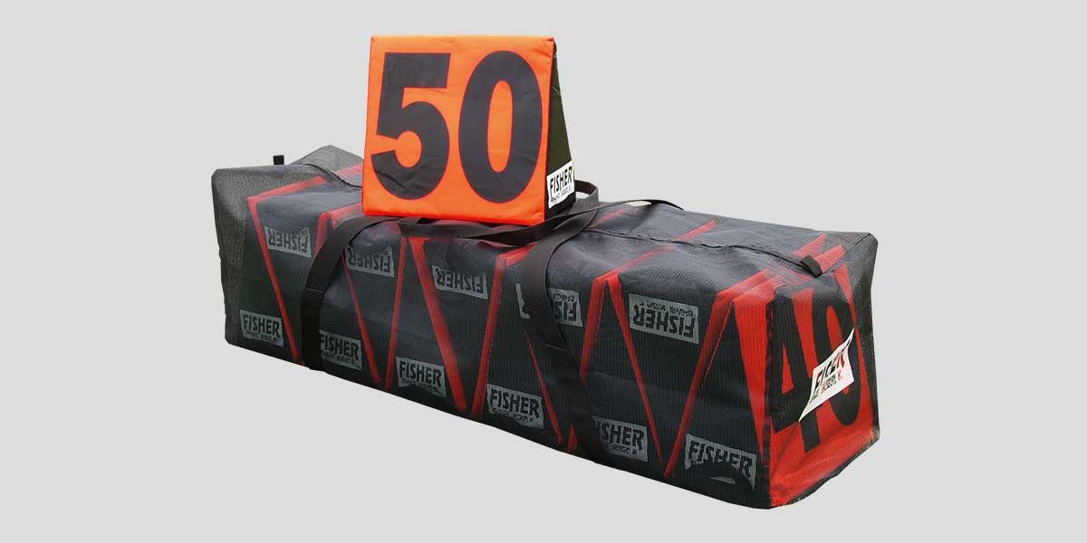Fisher Sideline Marker Mesh Bag Holds 11 SLMT or 22 Markers 52" x 16" x 13" (FIS - C181848) - SchoolOutlet