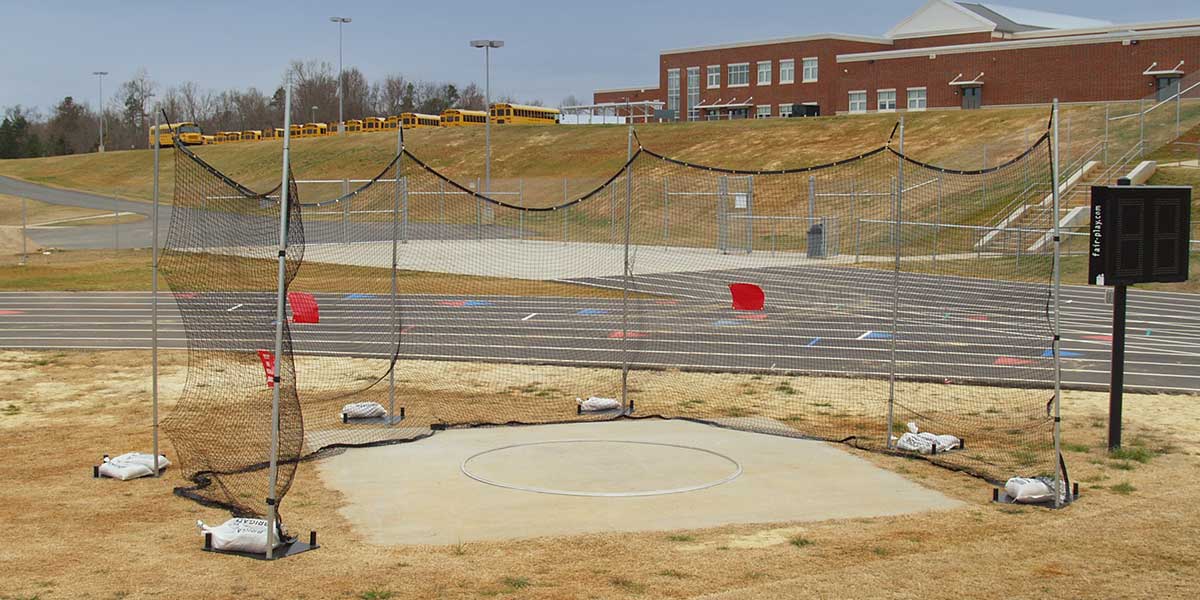 Fisher Portable Discus Cage Weather Treated Nylon 57'6" x 11'6" Practice Area (FIS - DC100P) - SchoolOutlet