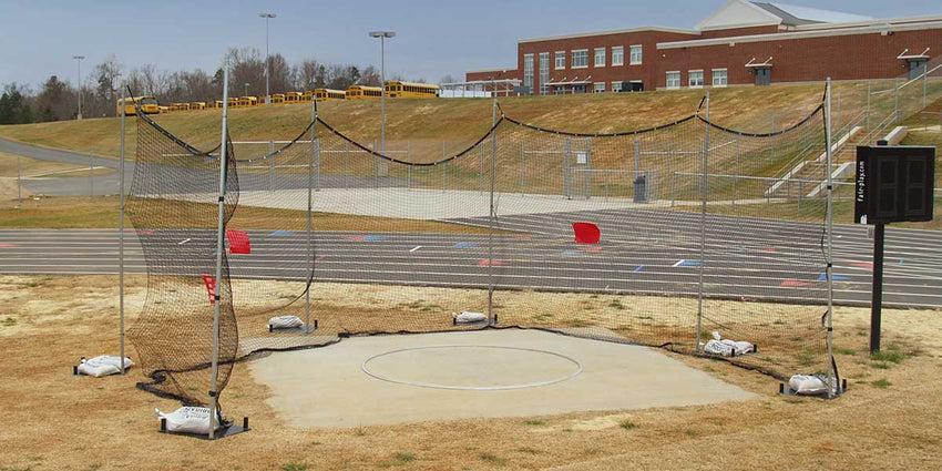 Fisher Portable Discus Cage Weather Treated Nylon 57'6" x 11'6" Practice Area (FIS - DC100P) - SchoolOutlet