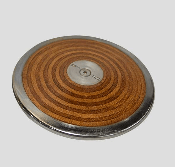 Fisher Wood Discus 2 Kilo Hardwood with Steel Rim Meets HS College Regulations (FIS - DW476) - SchoolOutlet